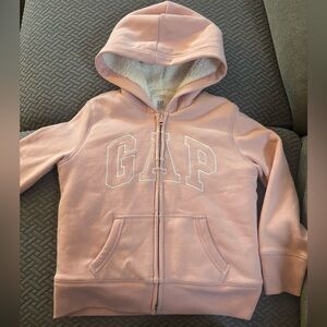 Gap girls Sherpa Zipper Hoodie- Small (6-7) Pink
